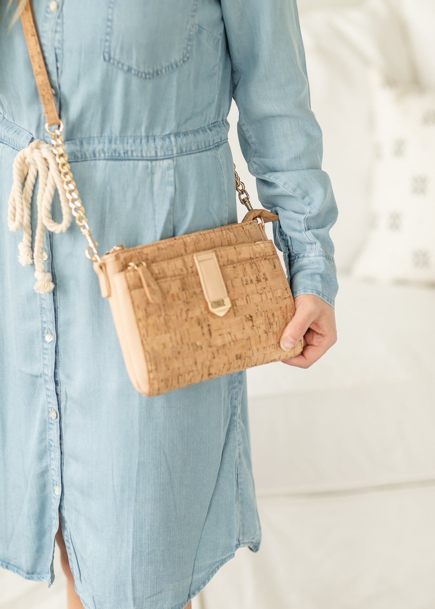 Blush Cork Clutch + Crossbody Bag - FINAL SALE Accessories