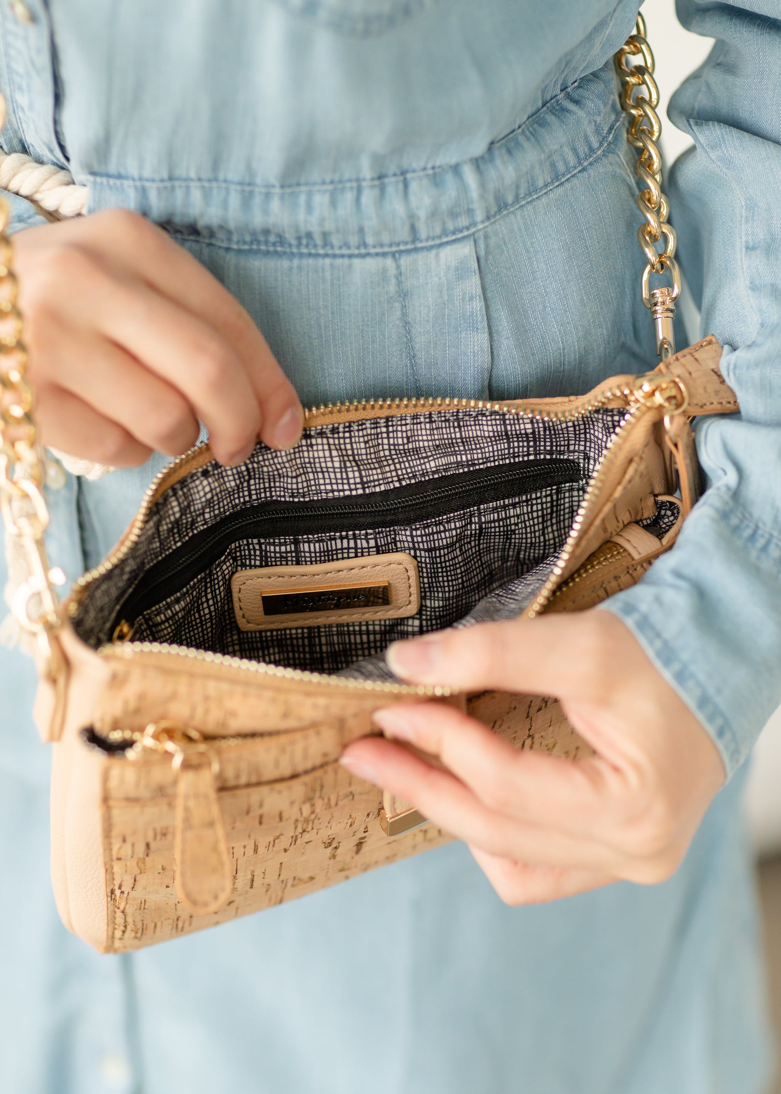 Blush Cork Clutch + Crossbody Bag - FINAL SALE Accessories