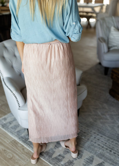 Blush Crinkled Chiffon Maxi Skirt - FINAL SALE Skirts