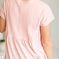 Blush Detailed Waffle Panel Top - FINAL SALE Tops