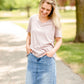 Blush Drop Shoulder Tee - FINAL SALE Tops