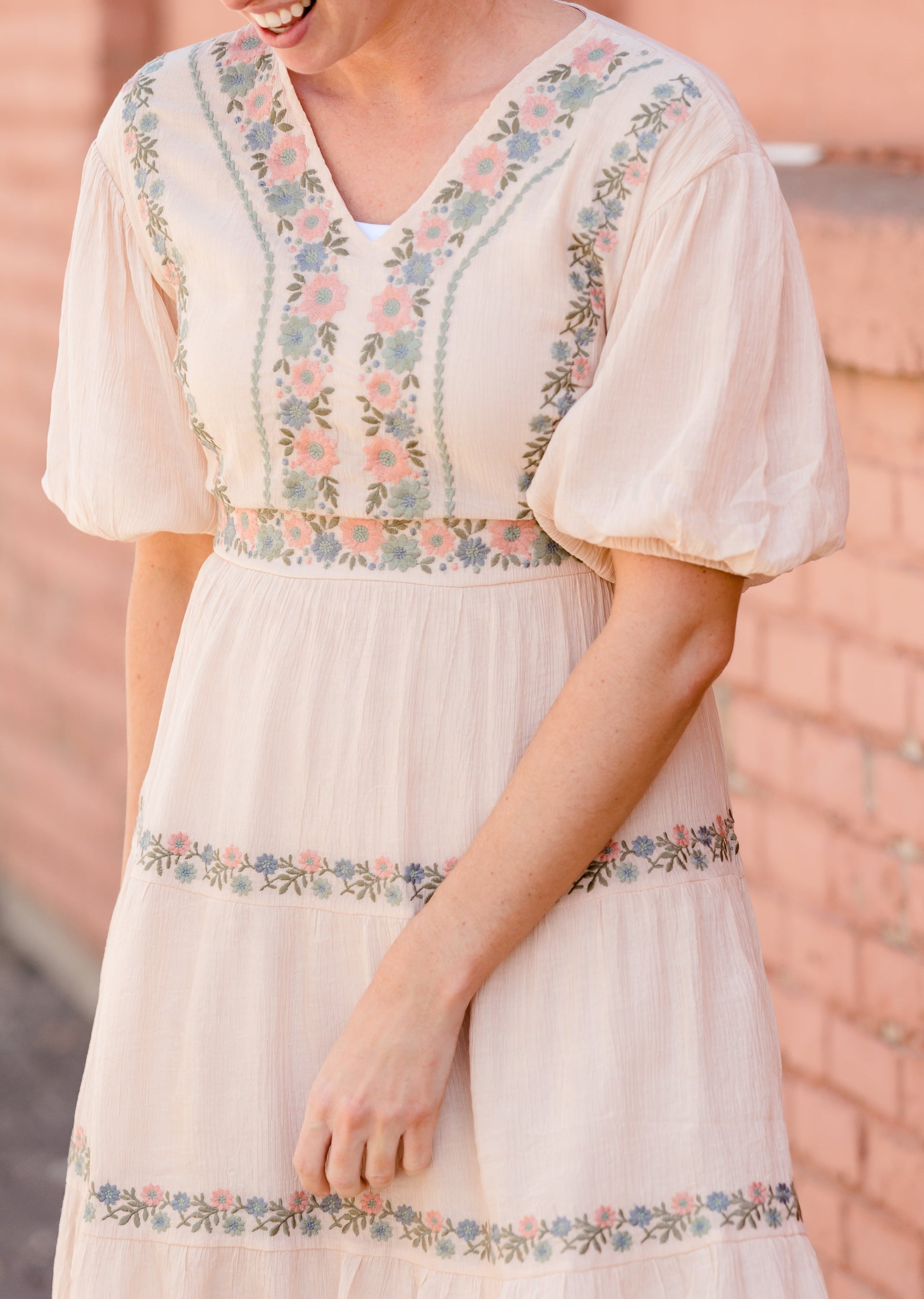 Blush Ethereal Embroidered Midi Dress - FINAL SALE Dresses