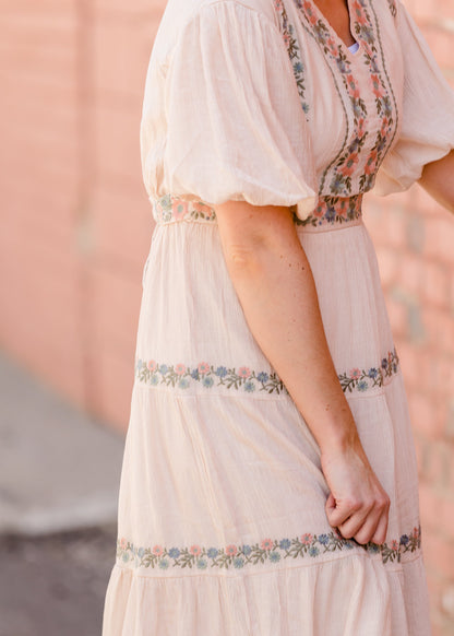 Blush Ethereal Embroidered Midi Dress - FINAL SALE Dresses