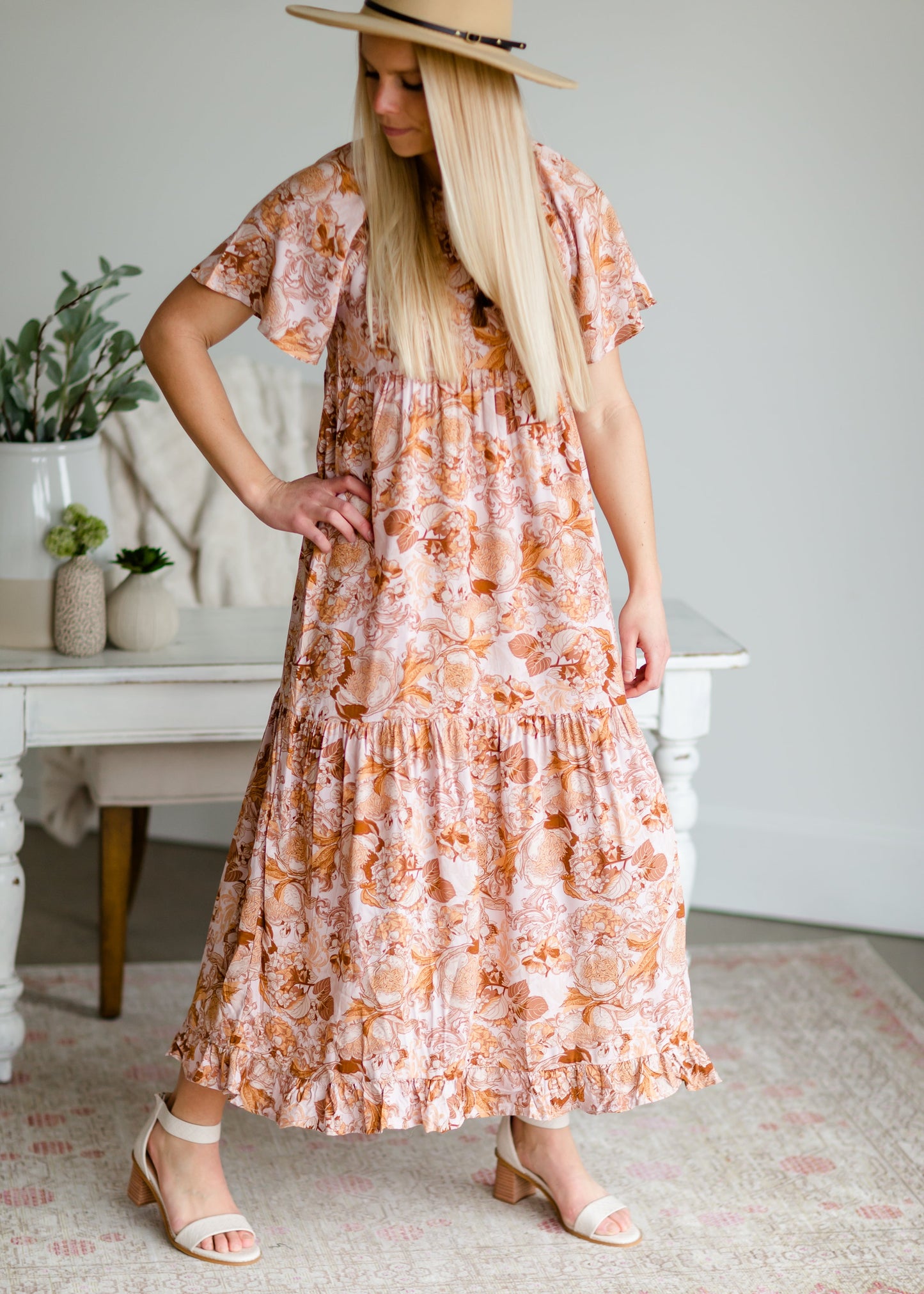 Blush Floral Tassel-Tie Maxi Dress - FINAL SALE Dresses