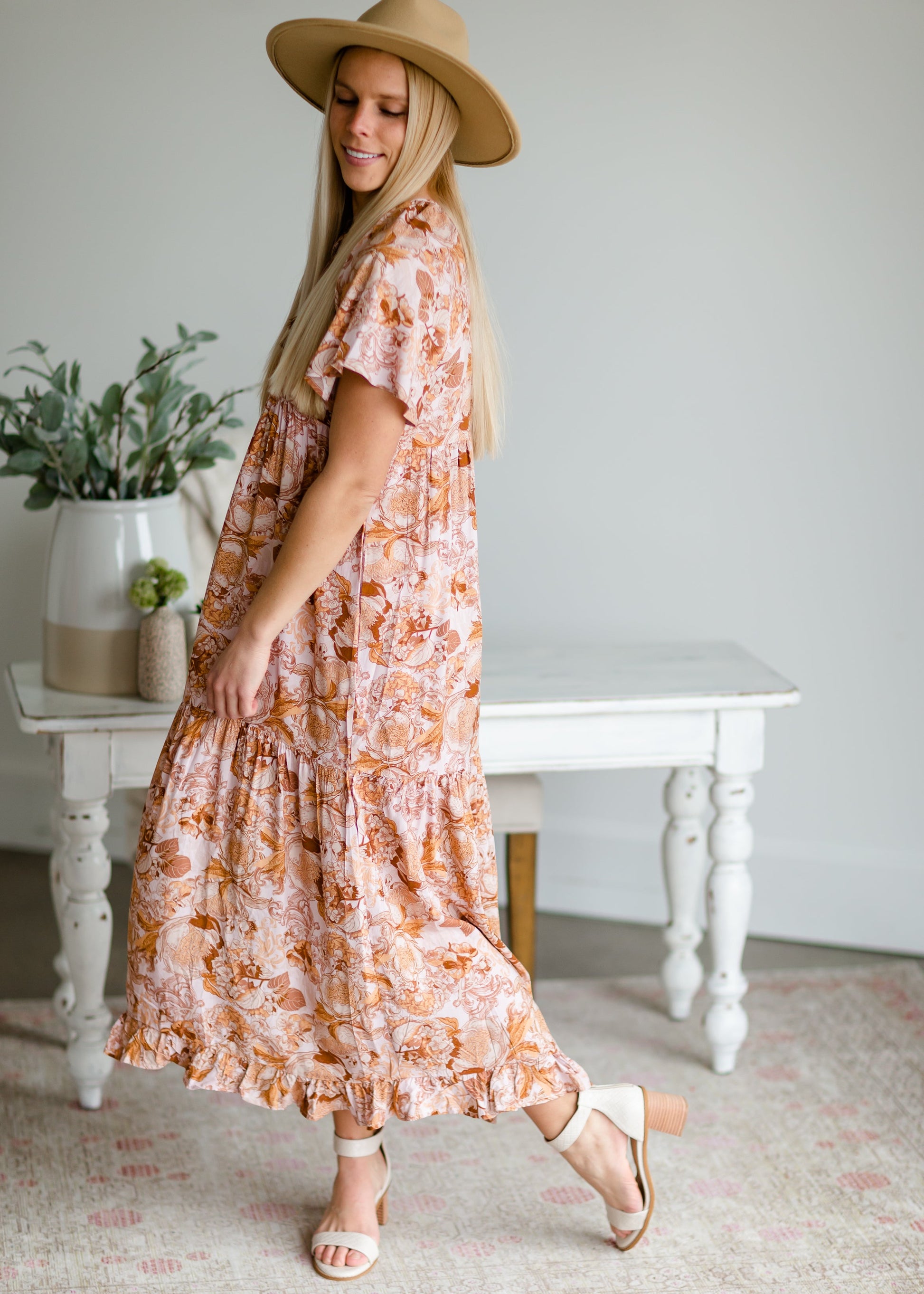 Blush Floral Tassel-Tie Maxi Dress - FINAL SALE Dresses