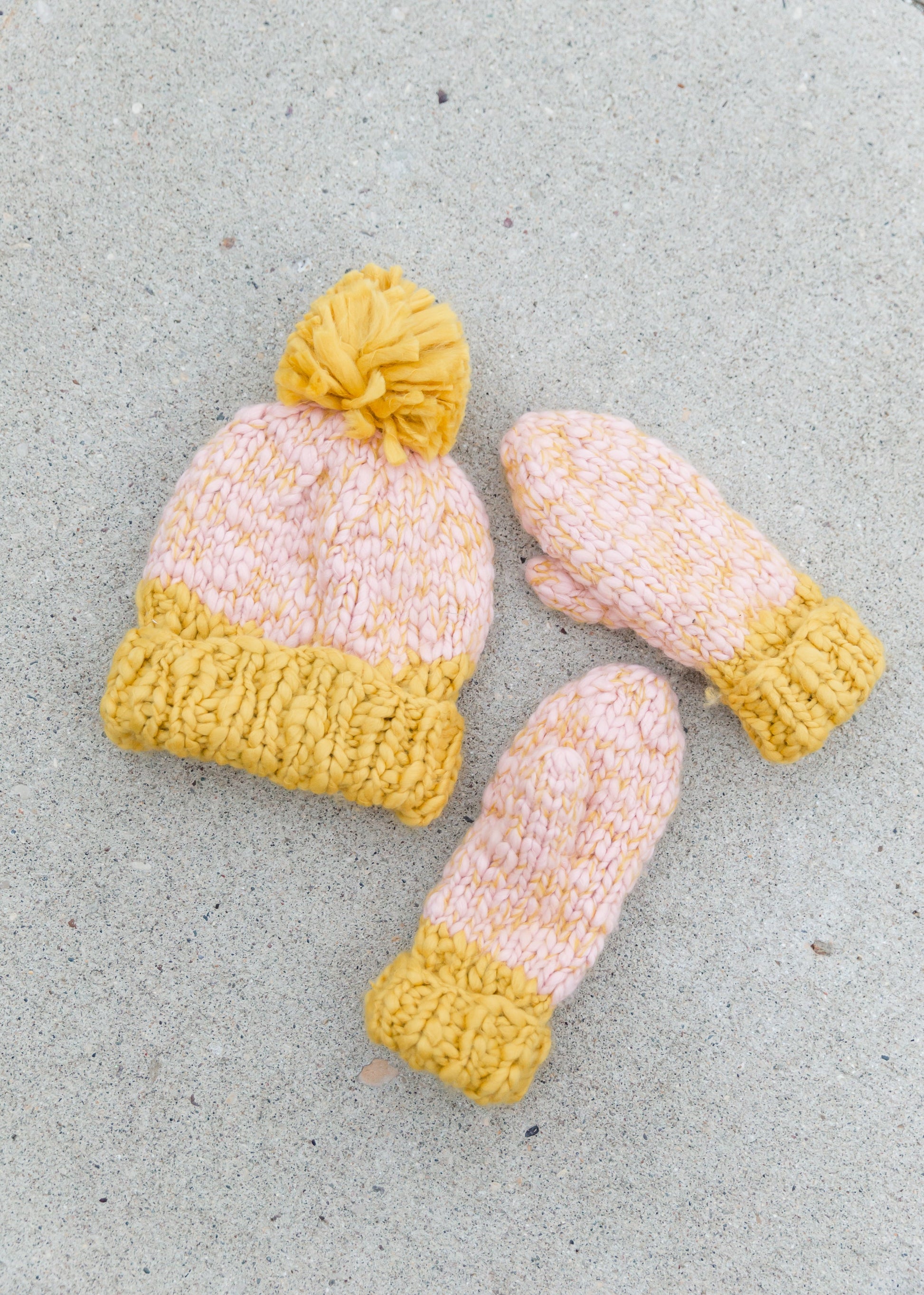 Blush Mango Yarn Pom Pom Hat -FINAL SALE Accessories