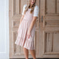 Blush Pink Smocked Midi Dress Dresses Hayden
