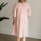 Blush Ruffle Textured Midi Dress - FINAL SALE Dresses