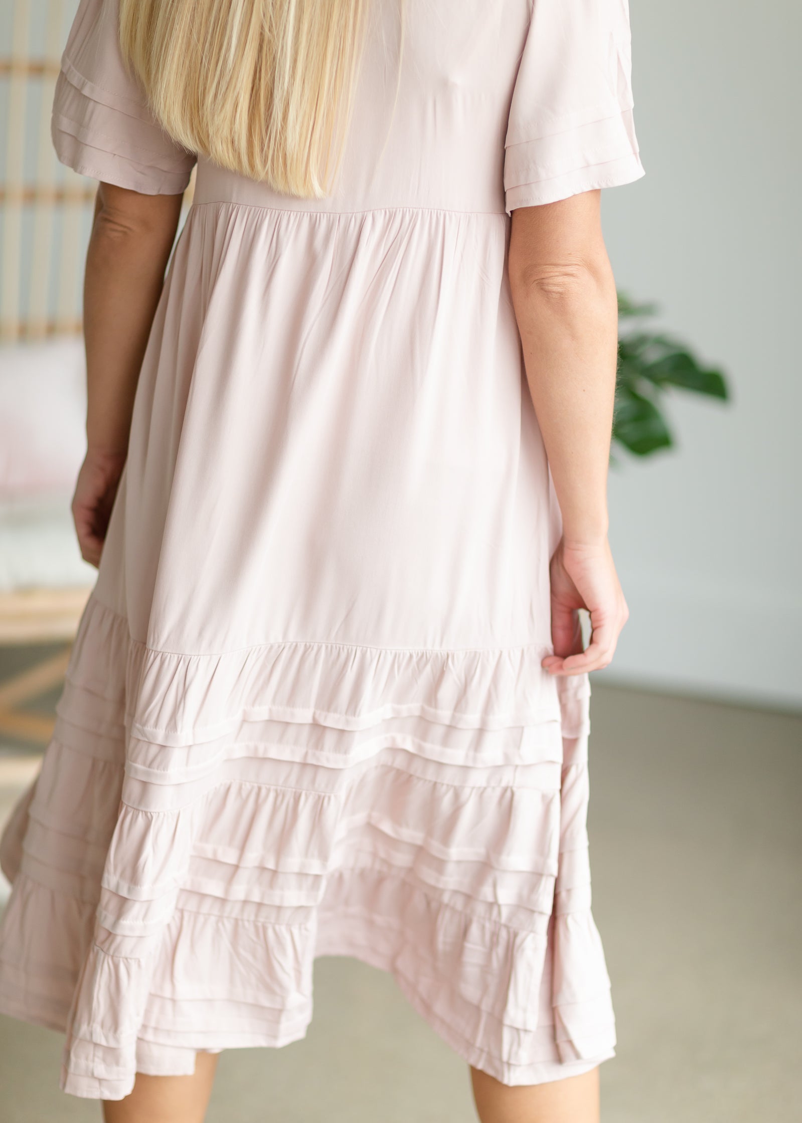 Blush Square Neck Tiered Midi Dress - FINAL SALE Dresses