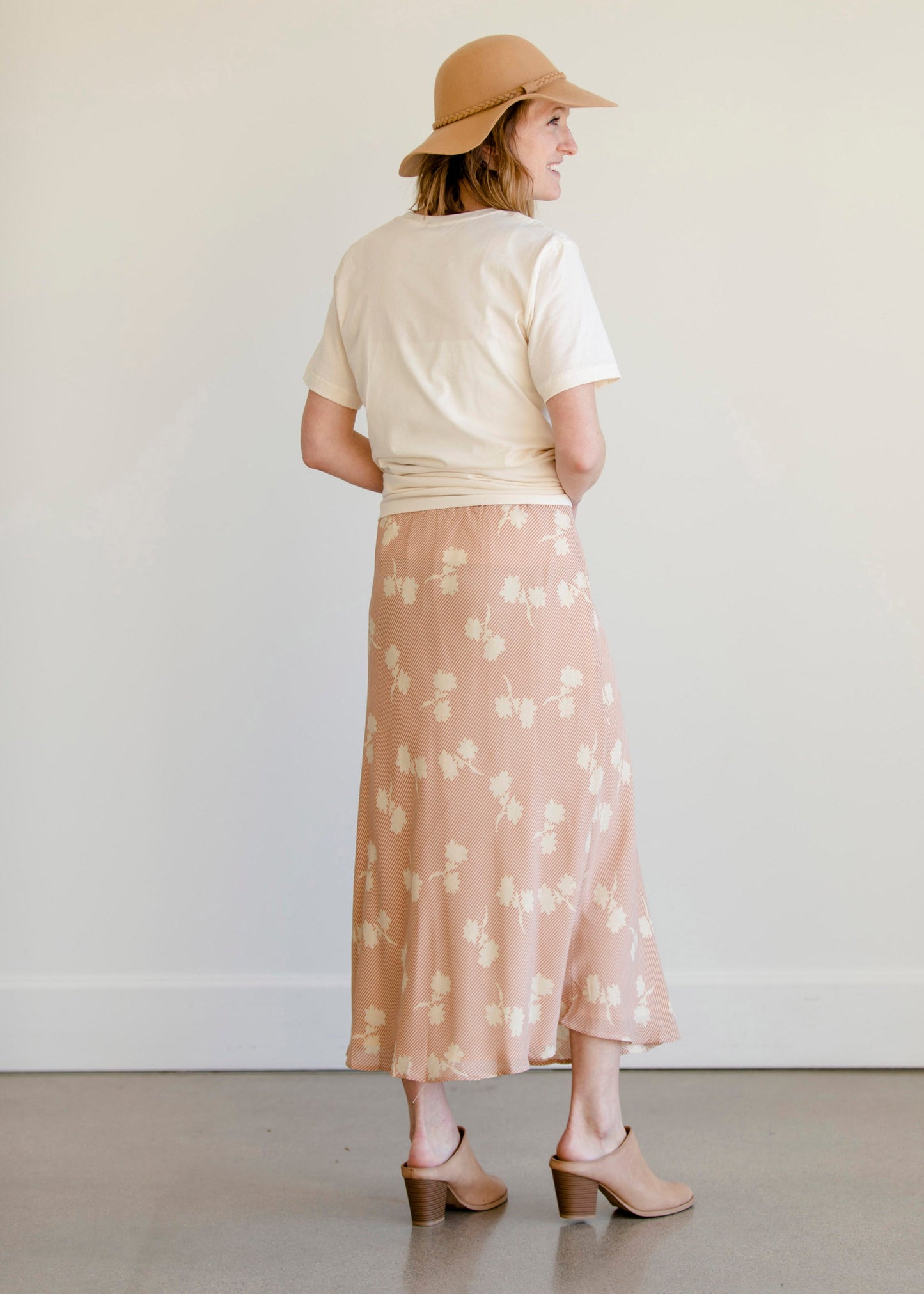 Blush Striped Floral Midi Skirt - FINAL SALE Skirts