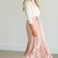 Blush Tie Waist Flowy Midi Skirt Skirts