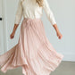 Blush Tie Waist Flowy Midi Skirt Skirts