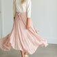 Blush Tie Waist Flowy Midi Skirt Skirts