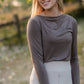 Boat Neck Modal Long Sleeve Tee Tops Grade & Gather Bark / S
