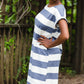 Bold Navy Stripe French Terry Midi Dress - FINAL SALE Dresses