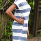 Bold Navy Stripe French Terry Midi Dress - FINAL SALE Dresses