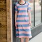 Bold Stripe Long T-Shirt Midi Dress - FINAL SALE Dresses