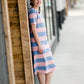 Bold Stripe Long T-Shirt Midi Dress - FINAL SALE Dresses