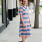 Below the knee striped t-shirt dress 
