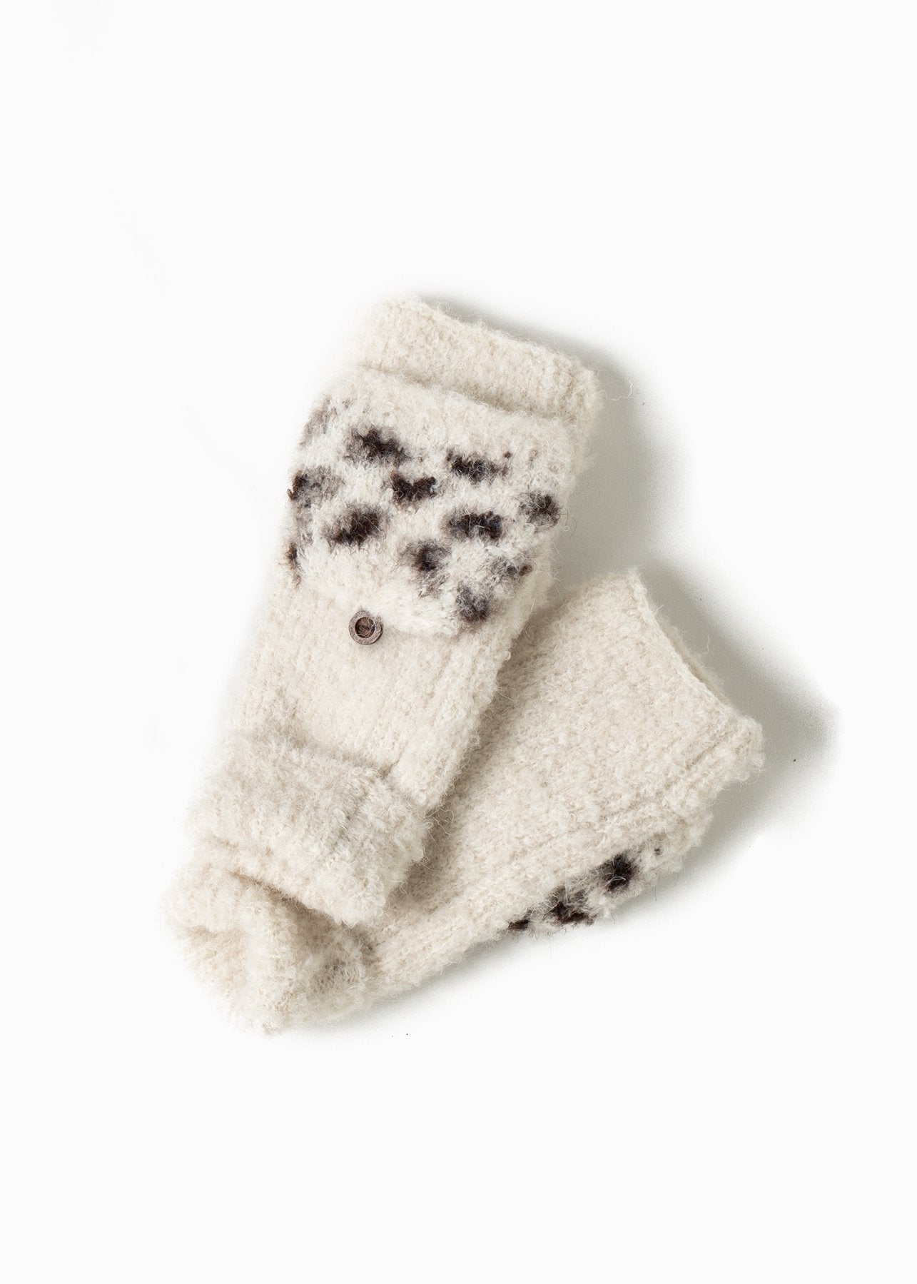 Boucle Leopard Mittens - FINAL SALE Accessories Ivory