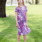 girls purple floral midi dress