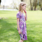 girls purple floral midi dress