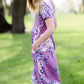 girls purple floral midi dress