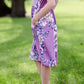 girls purple floral midi dress