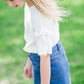 tie bow detail short sleeve tee
