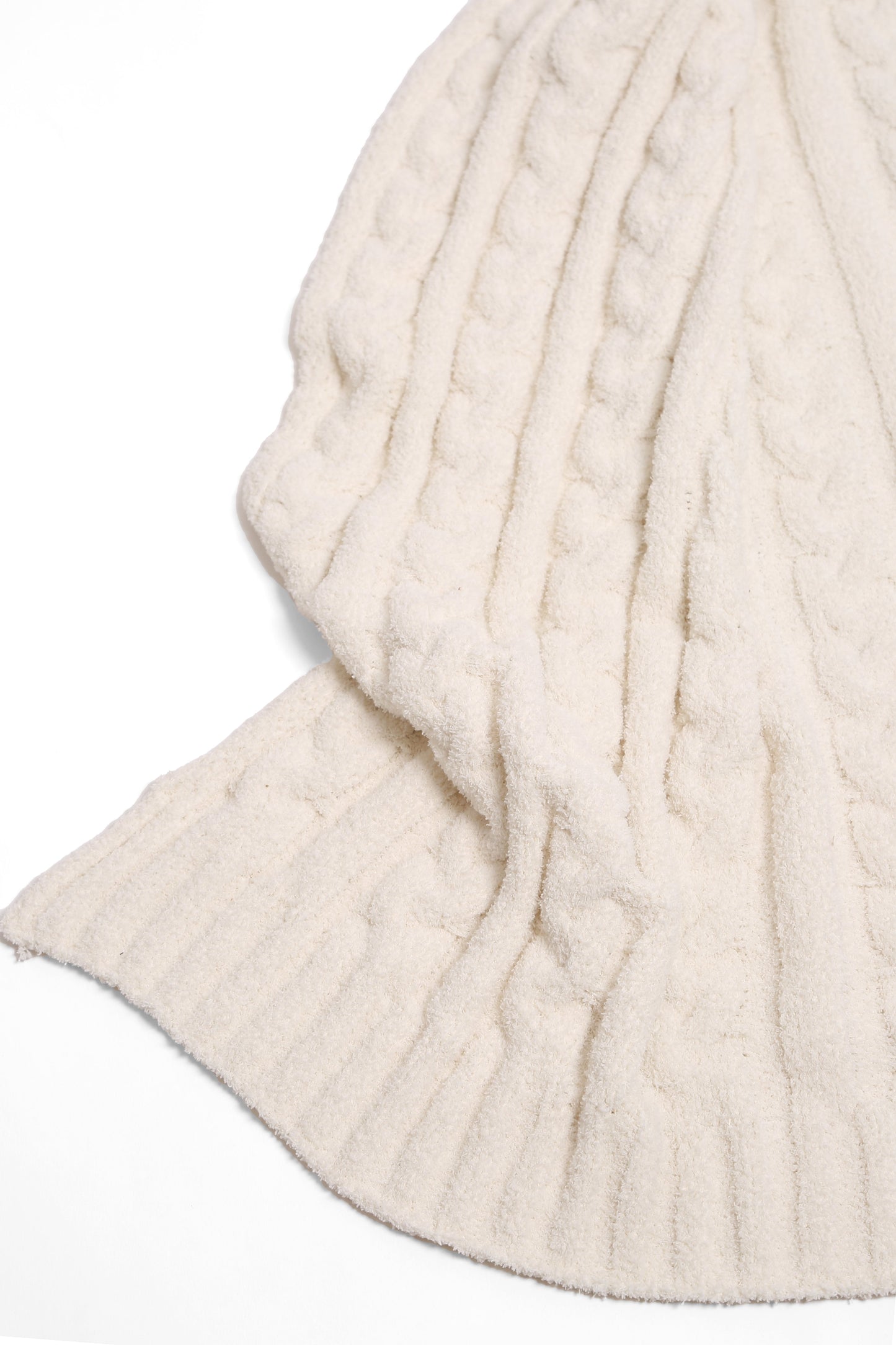 Braided Cable Knit Throw Blanket Gifts Ivory