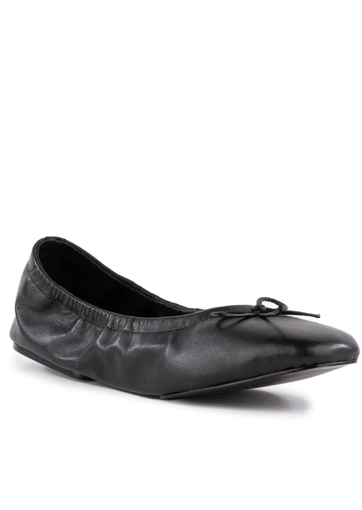 Breathless Leather Flat Shoes Black / 6