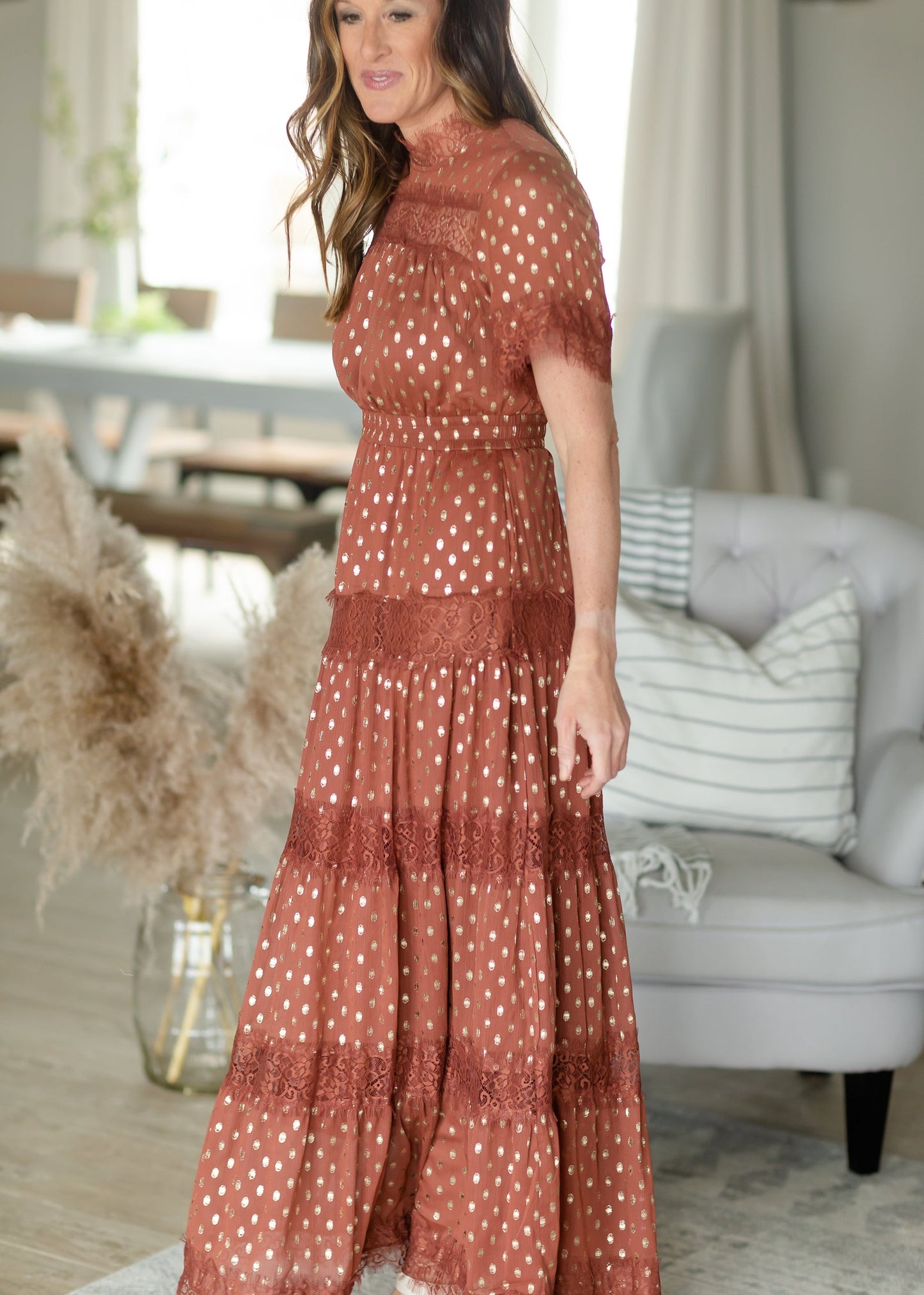Brick Crinkle Tiered Maxi Dress - FINAL SALE Dresses