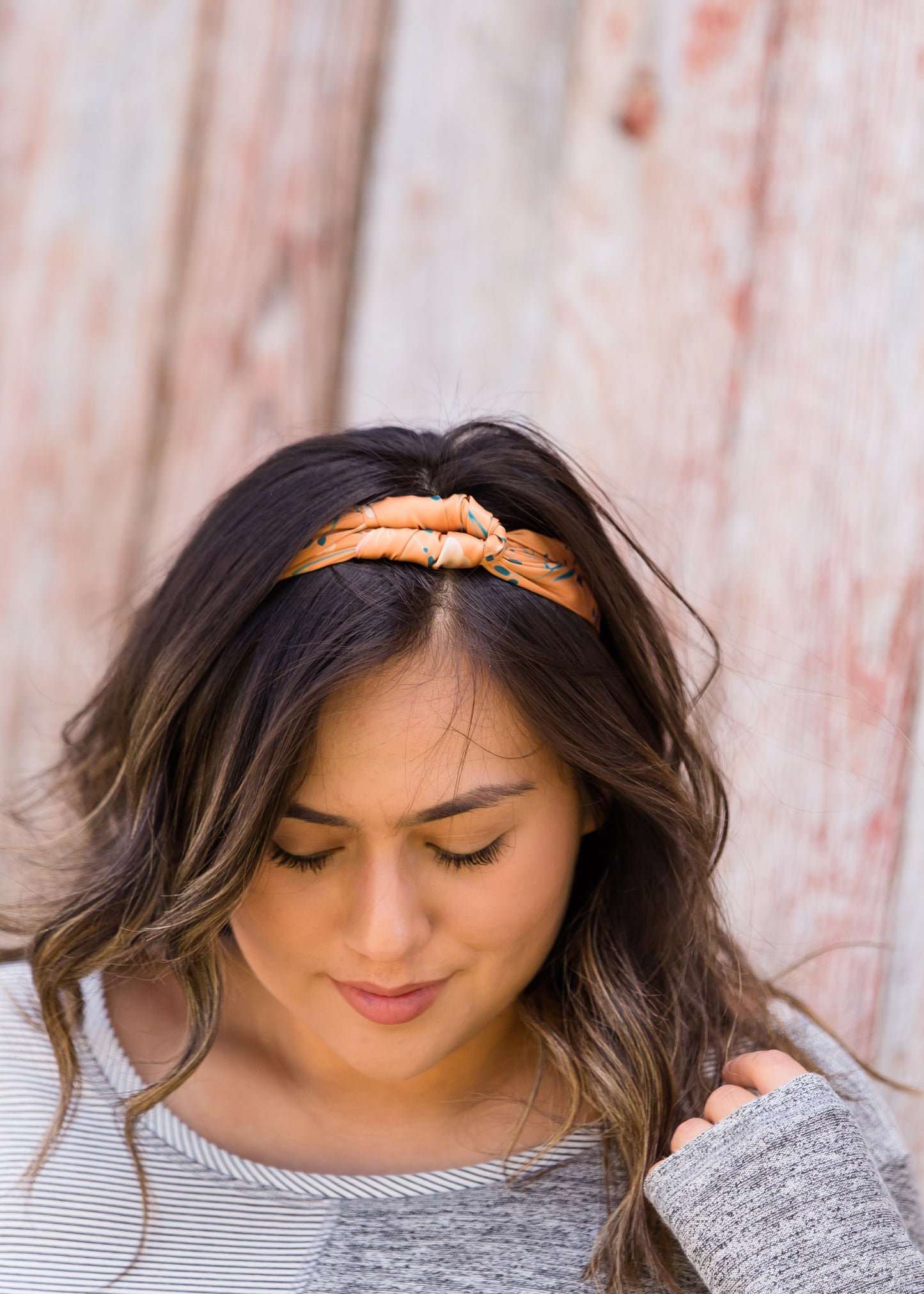 Bronze Floral Stretchy Headband