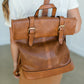 Brown Double Buckle Fold Over Backpack Home + Lifestyle Suzie Bag