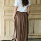 Brown Hi-Lo Flowy Midi Skirt - FINAL SALE Skirts
