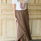 Brown Hi-Lo Flowy Midi Skirt - FINAL SALE Skirts