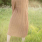Brown Long Sleeve Swiss Dot Midi Dress - FINAL SALE Dresses