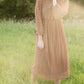 Brown Long Sleeve Swiss Dot Midi Dress - FINAL SALE Dresses