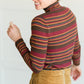 Brown Multi Stripe Ribbed Sweater - FINAL SALE Tops