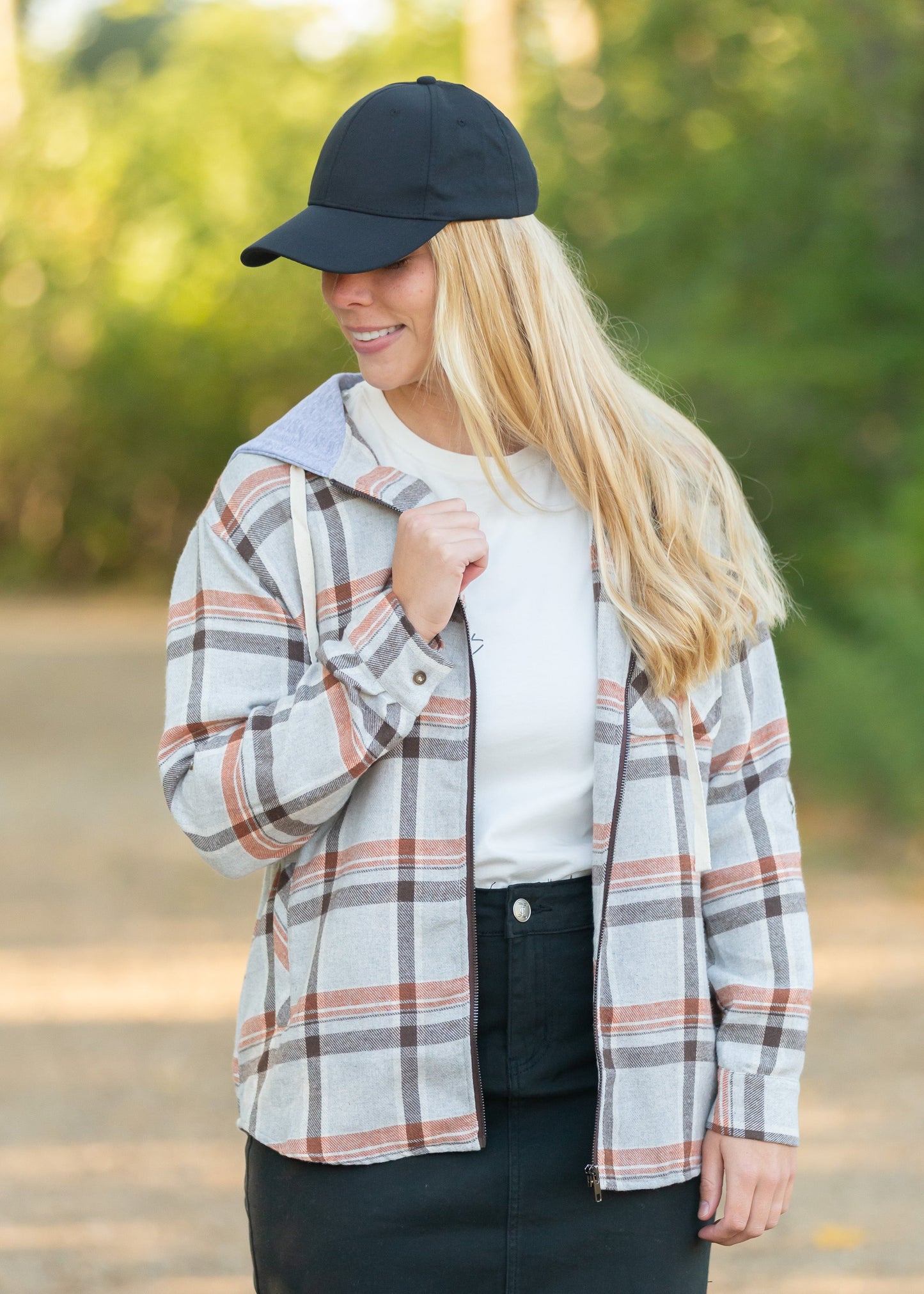 Brown + Orange Zip Up Jacket Tops