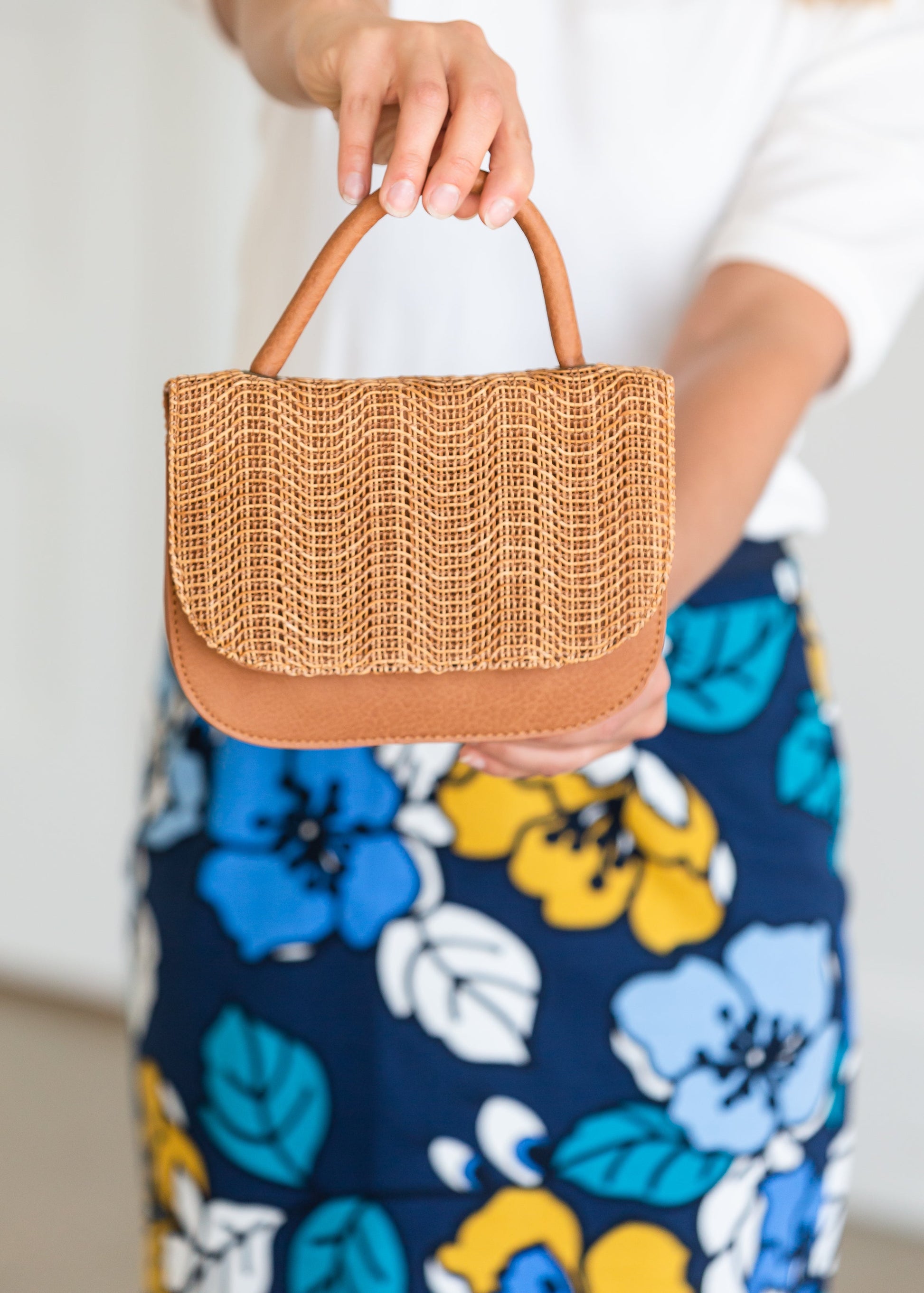 Brown Woven Detail Crossbody Bag - FINAL SALE Accessories