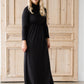 Brushed Black Turtleneck Maxi Dress - FINAL SALE Dresses