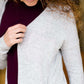 Women's modest hacci brushed gray cardigan with pocket