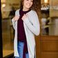 Women's modest hacci brushed gray cardigan with pocket