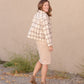Brushed Plaid Wide Sleeve Patch Pocket Shacket Tops Hayden Los Angeles