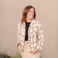 Brushed Plaid Wide Sleeve Patch Pocket Shacket Tops Hayden Los Angeles