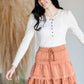 Brushed Slub Henley Puff Shoulder Long Sleeve Top Tops Z Supply Cream / S