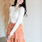 Brushed Slub Henley Puff Shoulder Long Sleeve Top Tops Z Supply
