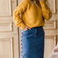 Bubble Sleeve Cable Knit Sweater - FINAL SALE Tops