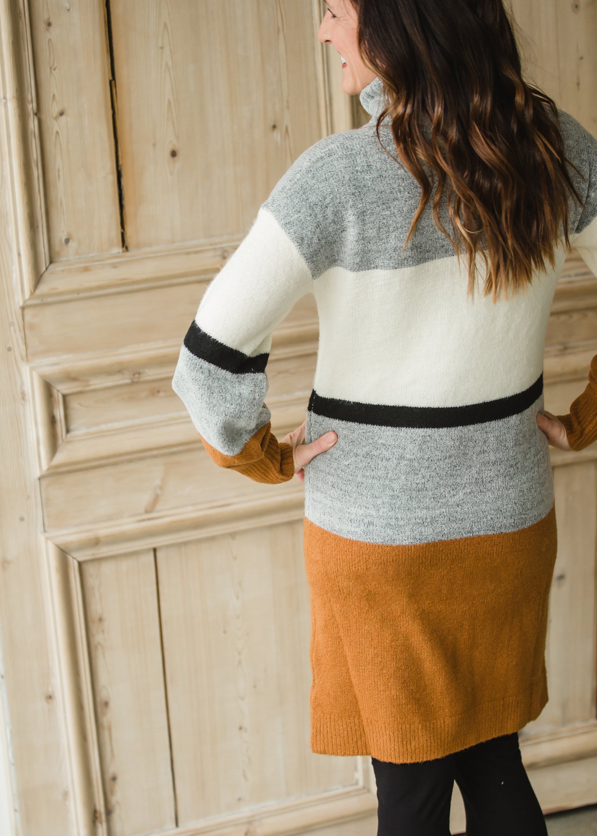 Bubble Sleeve Striped Sweater Dress - FINAL SALE Dresses